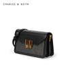 CHARLES＆KEITH2021春新品CK2-80781405女士單肩斜挎信封小方包-黑色